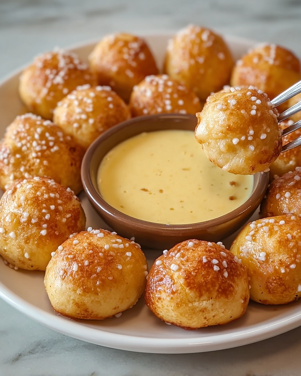 Pretzel Bites with Cheddar Cheese Sauce Recipe - Recipe Image