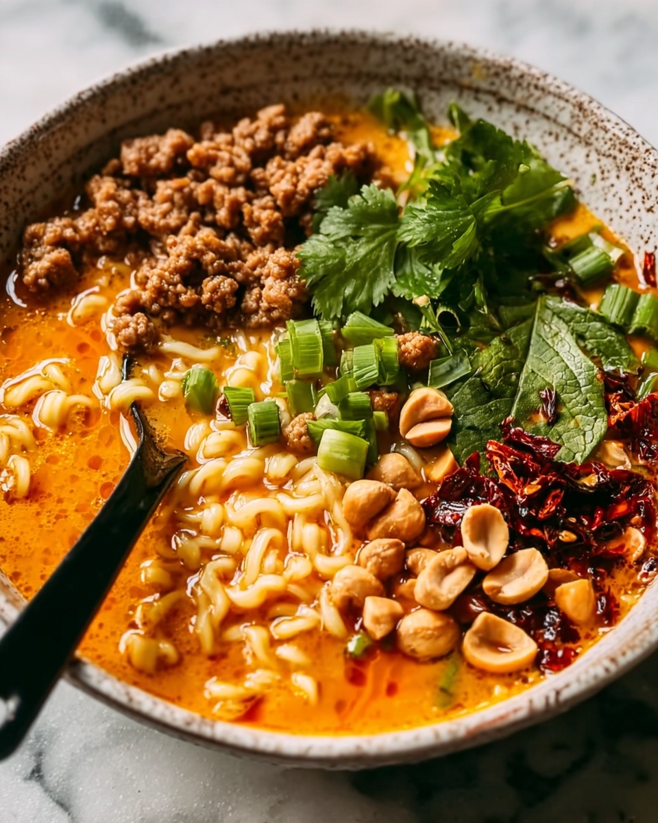 Crispy Thai Peanut Chicken Ramen Recipe - Recipe Image