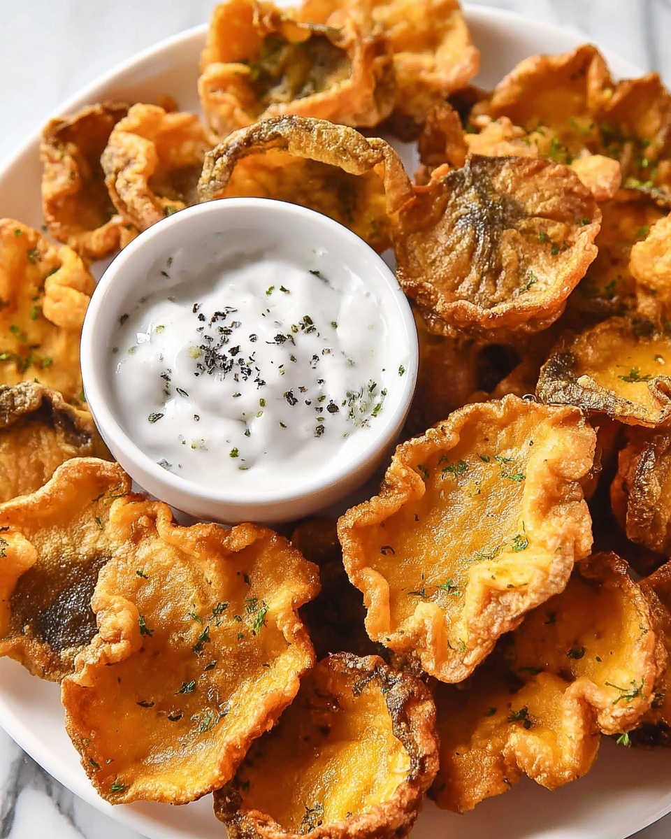 Fried Sliced Mushrooms with Ranch Dipping Sauce Recipe - Recipe Image