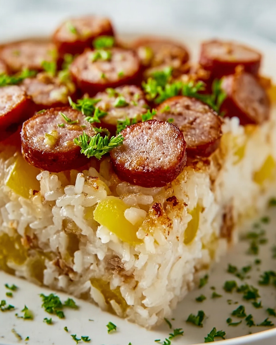 Sausage and Rice Skillet with Vegetables and Cheese Recipe - Recipe Image
