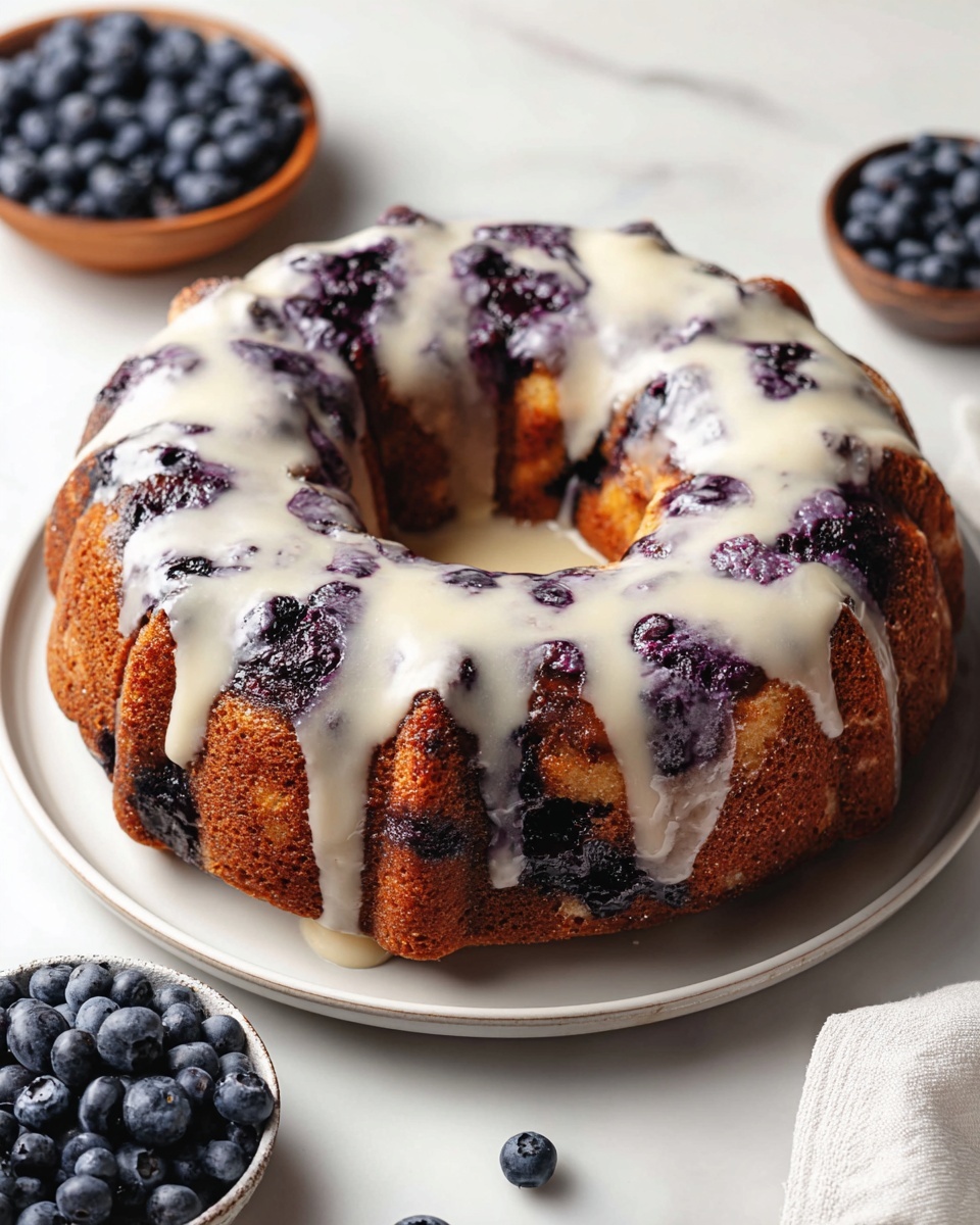 Blueberry Monkey Bread with Cinnamon Sugar & Vanilla Glaze Recipe - Recipe Image