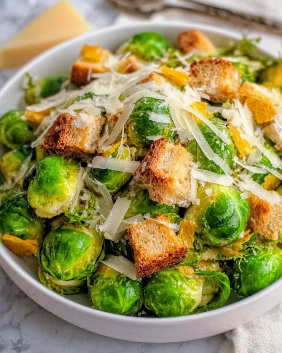 Warm Brussels Sprout Caesar Salad Recipe - Recipe Image