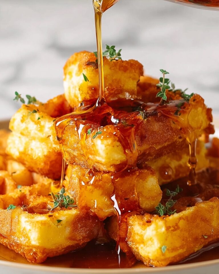 Cornbread Waffle Bites with Smoked Gouda and Honey Recipe