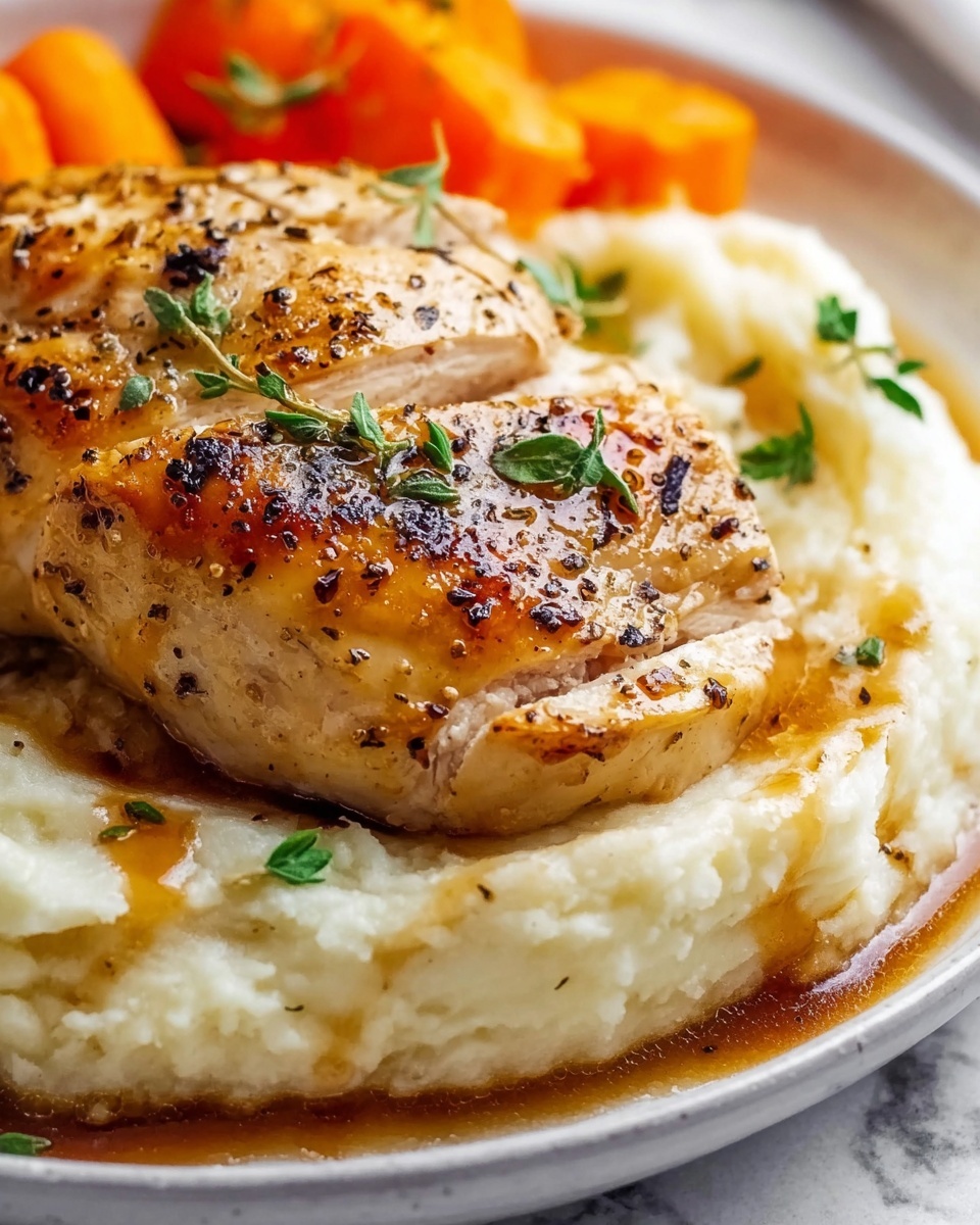 Garlic Herb Chicken Thighs with Mashed Potatoes and Honey-Glazed Carrots Recipe - Recipe Image