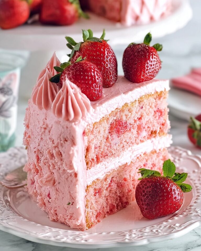 Strawberry Cake with Strawberry Buttercream Frosting Recipe