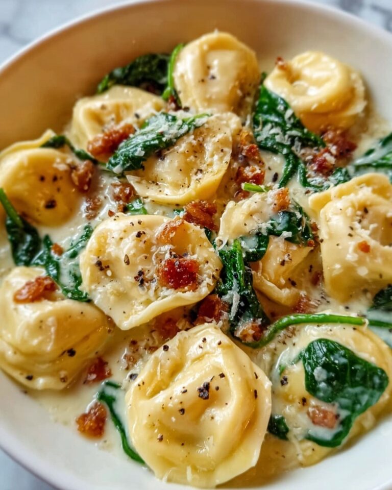 Crockpot Creamy Tortellini with Italian Sausage and Spinach Recipe