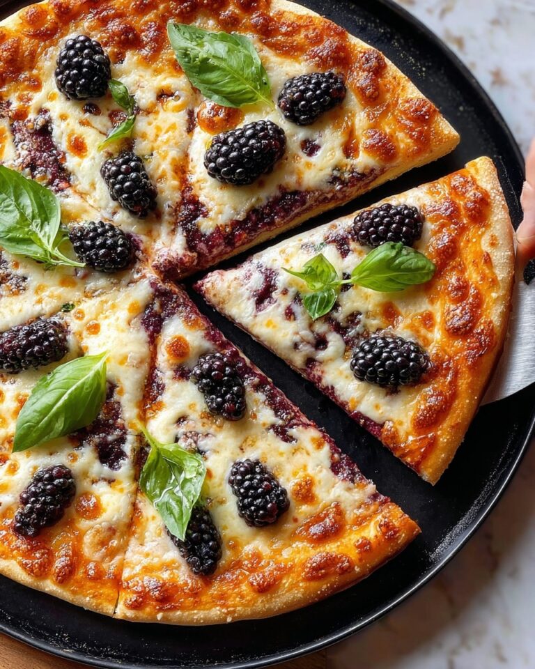 Blackberry Basil Pizza with Goat Cheese and Balsamic Glaze Recipe