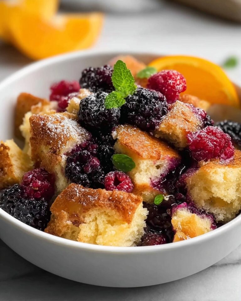 Wild Berry Bread Pudding with Orange Sauce Recipe
