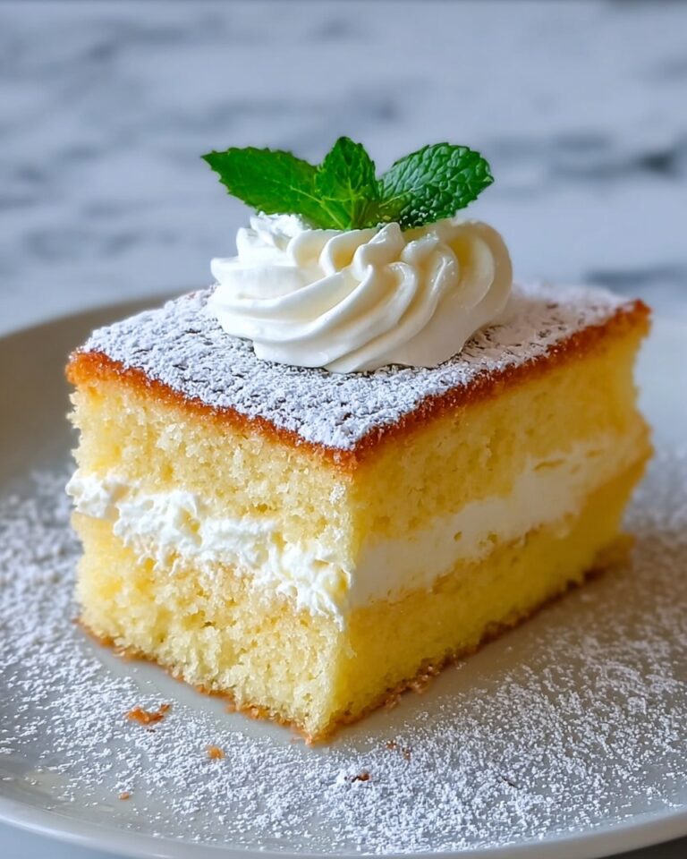 Lemon Custard Cloud Cake – Soft Layers & Silky Filling Recipe