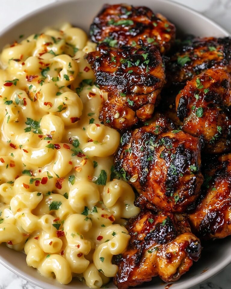 Sweet and Spicy Honey Pepper Chicken with Creamy Macaroni Cheese Recipe