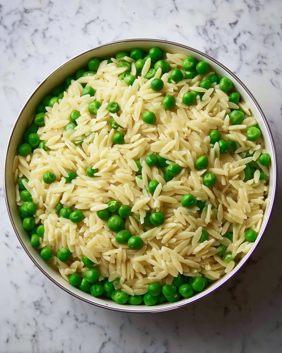 Creamy Parmesan Orzo with Peas Recipe - Recipe Image