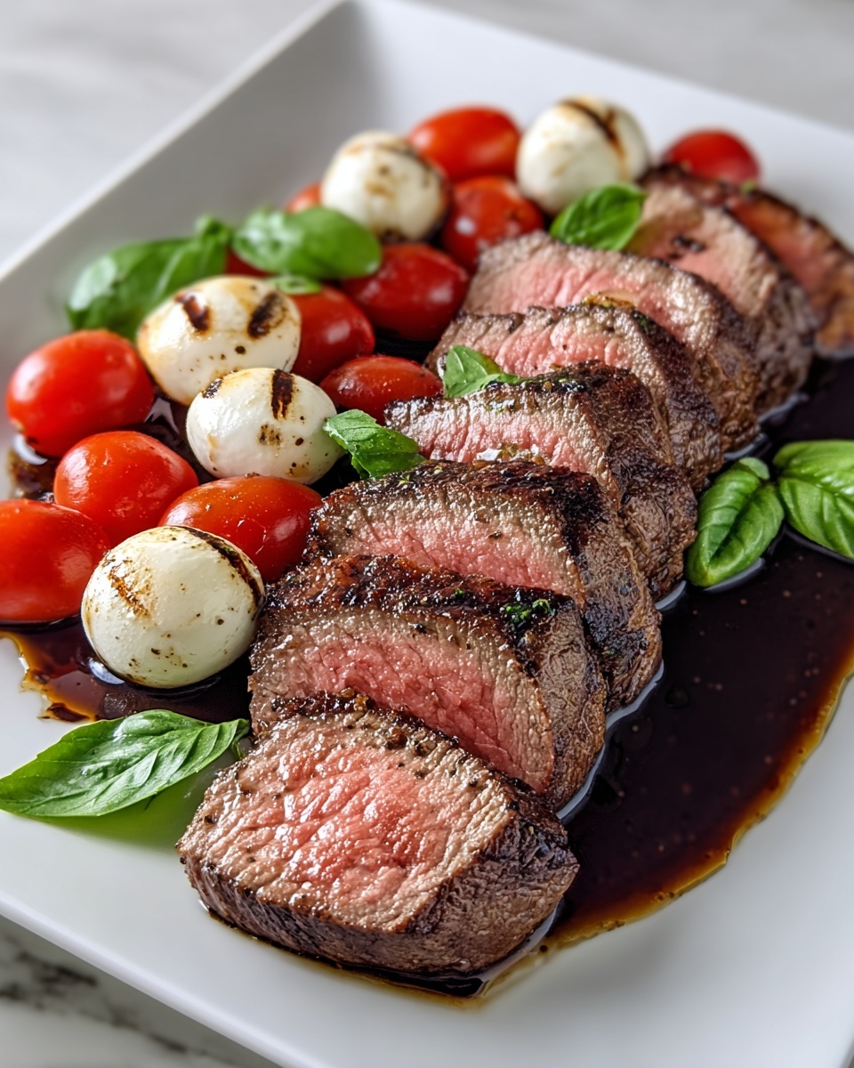 Balsamic Caprese Grilled Flank Steak Recipe - Recipe Image