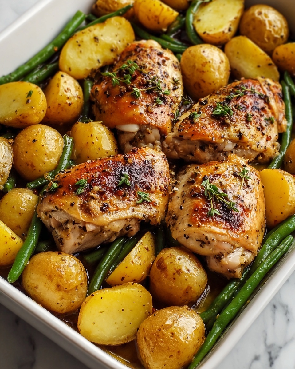Italian Chicken, Potato, and Green Bean Bake Recipe - Recipe Image