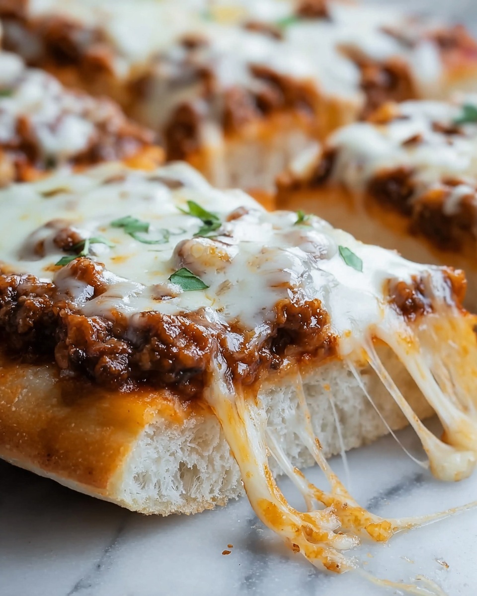 Garlic Bread Cheesy Sloppy Joe Bake Recipe - Recipe Image