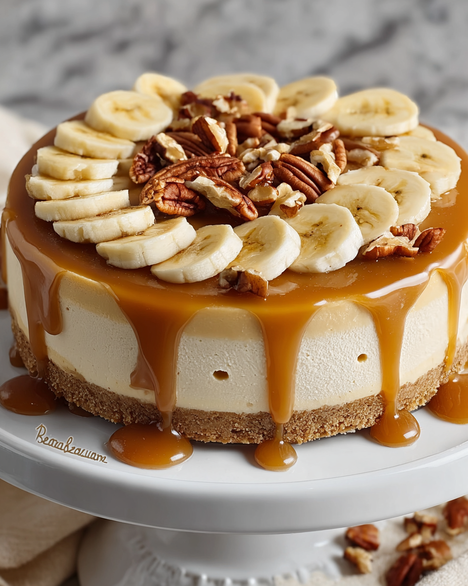 Banana Caramel Nut Cheesecake Recipe - Recipe Image