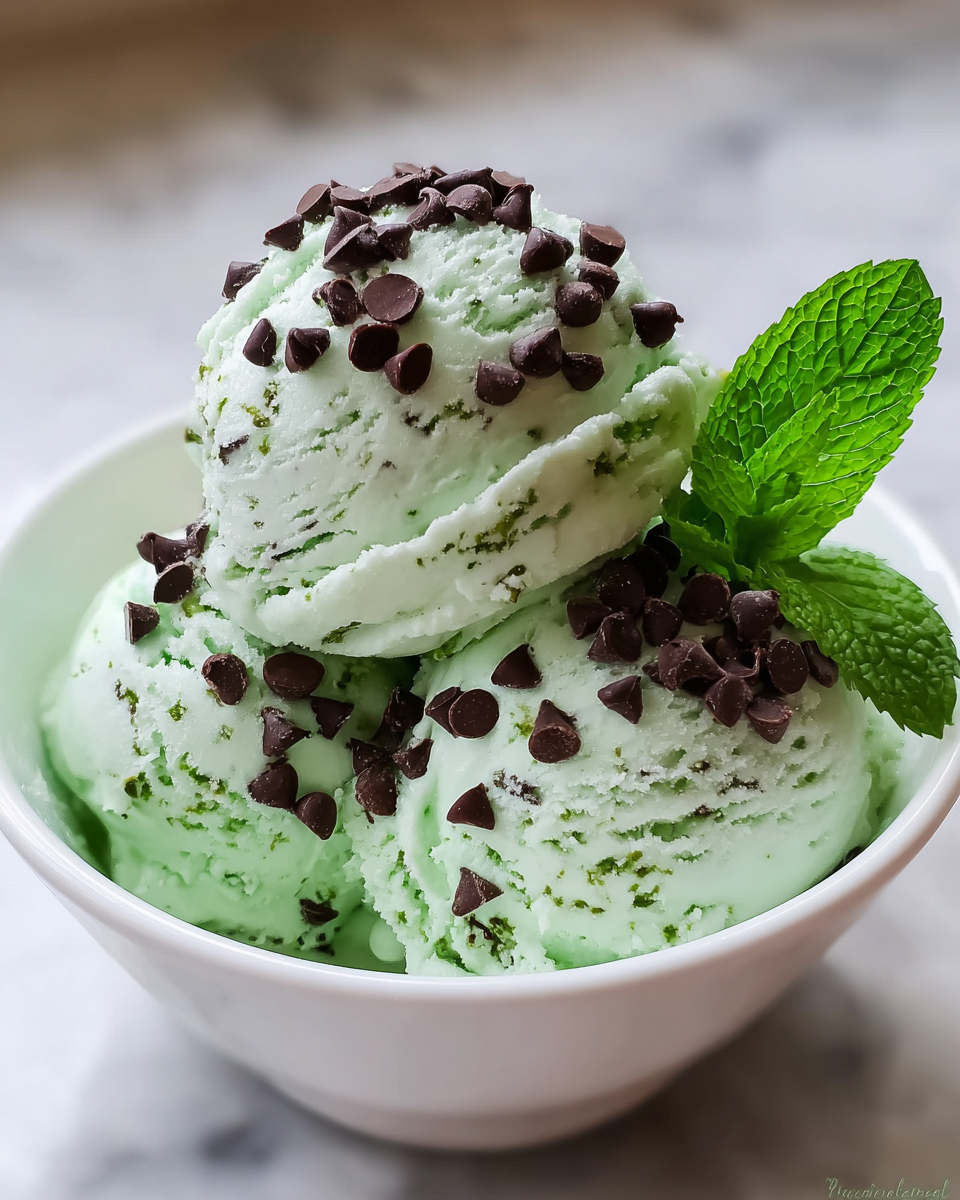 Mint Chocolate Chip Ice Cream Recipe - Recipe Image