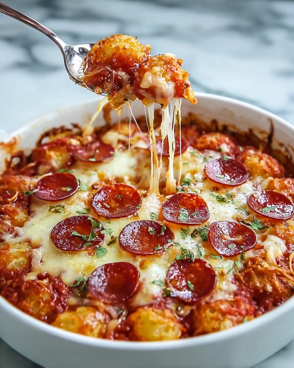 Tater Tot Pizza Casserole Recipe - Recipe Image