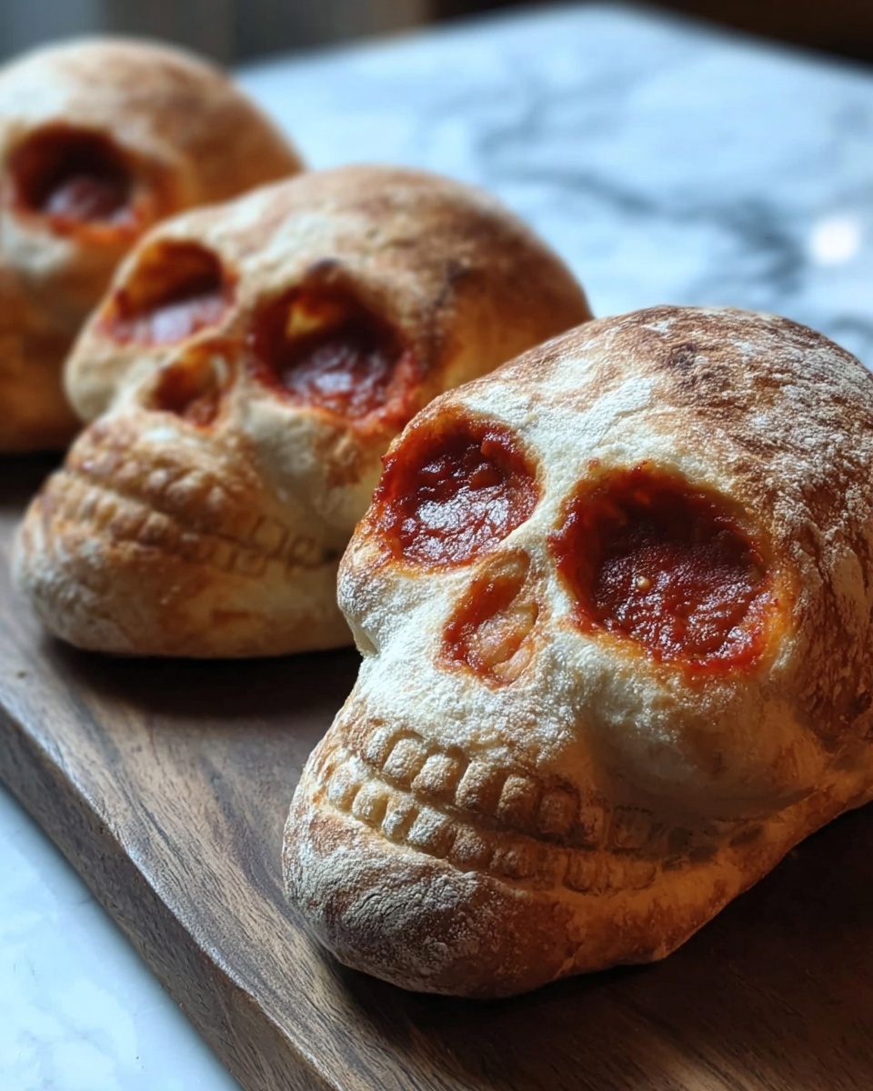 Cheesy Halloween Pizza Skulls Recipe - Recipe Image