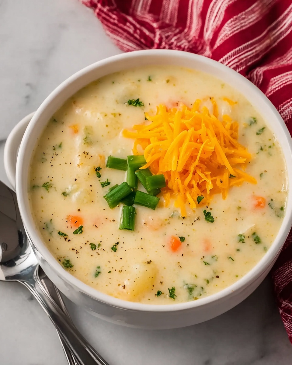 Creamy Potato Carrot Soup with Cheddar and Green Onions Recipe - Recipe Image
