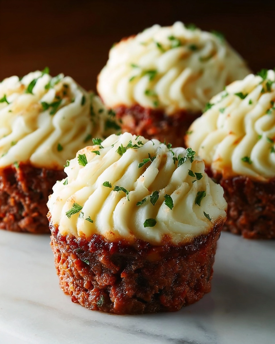 Meatloaf Cupcakes with Whipped Potato Topping Recipe - Recipe Image