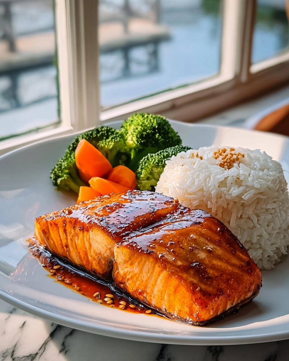 Salmon Teriyaki with Steamed Rice Recipe - Recipe Image