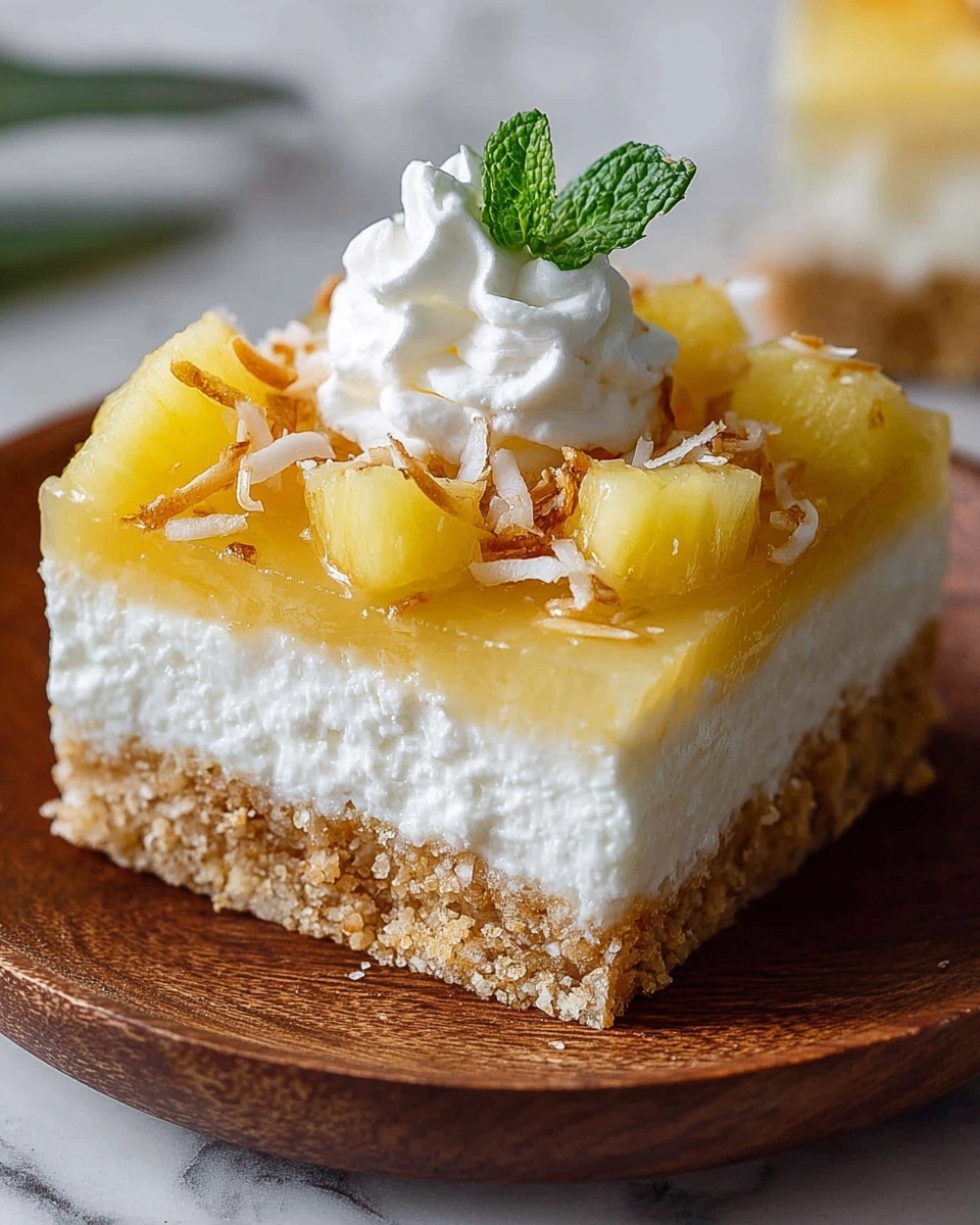 Coconut Pineapple Cheesecake Dessert: A Tropical Delight Recipe - Recipe Image