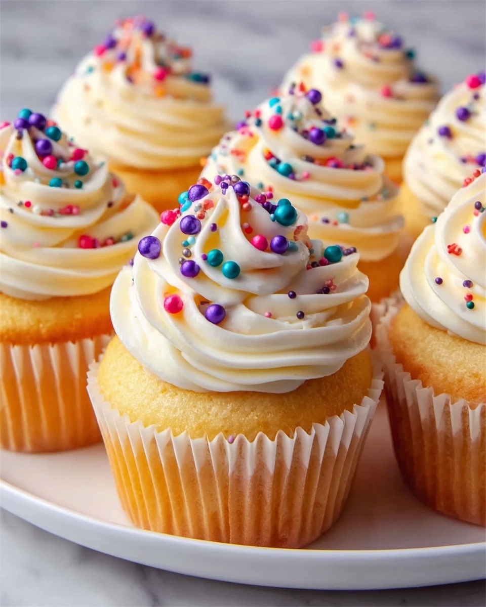 Homemade Classic Vanilla Cupcakes with Buttercream Frosting Recipe - Recipe Image
