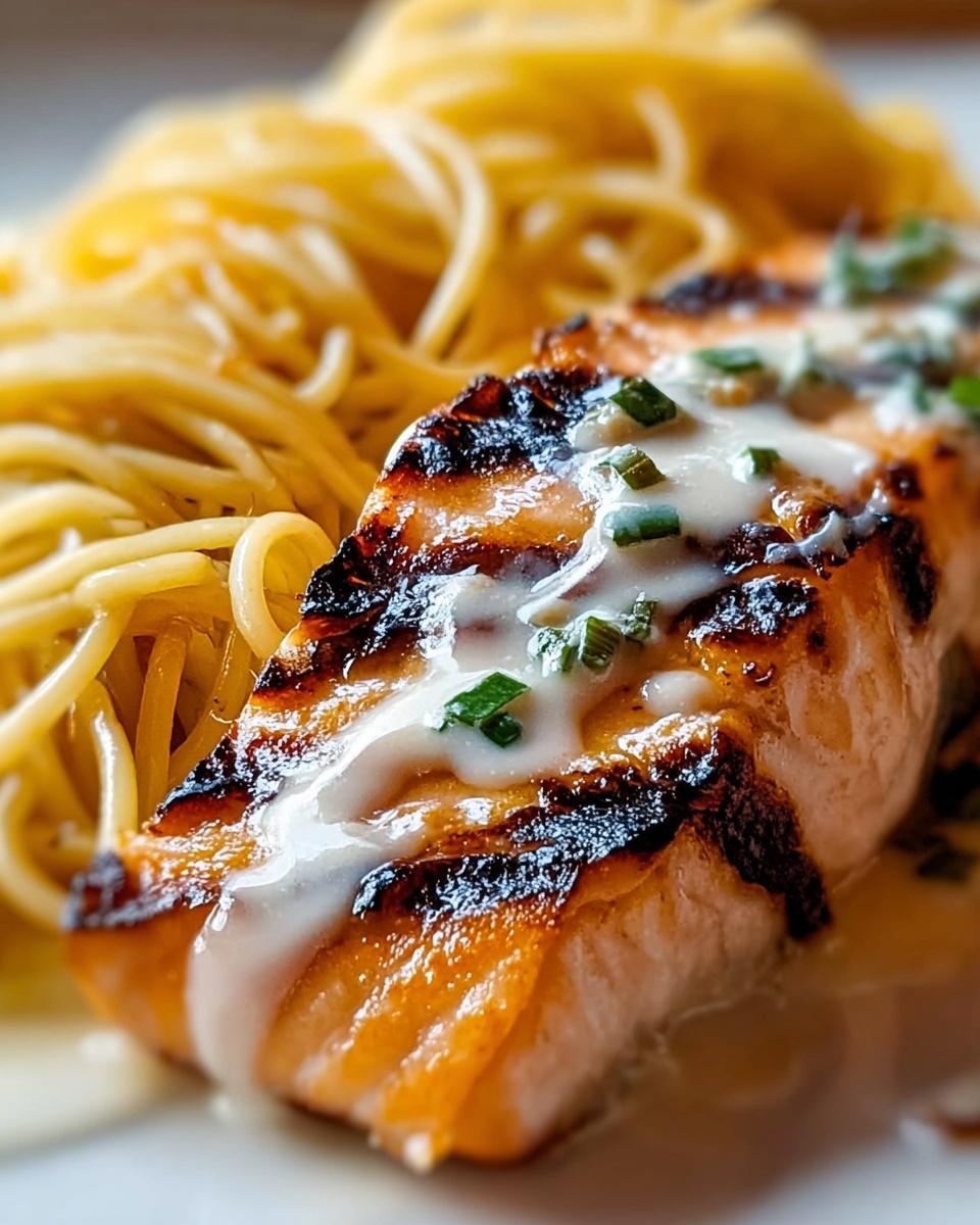 Creamy Garlic Butter Salmon Pasta Recipe - Recipe Image