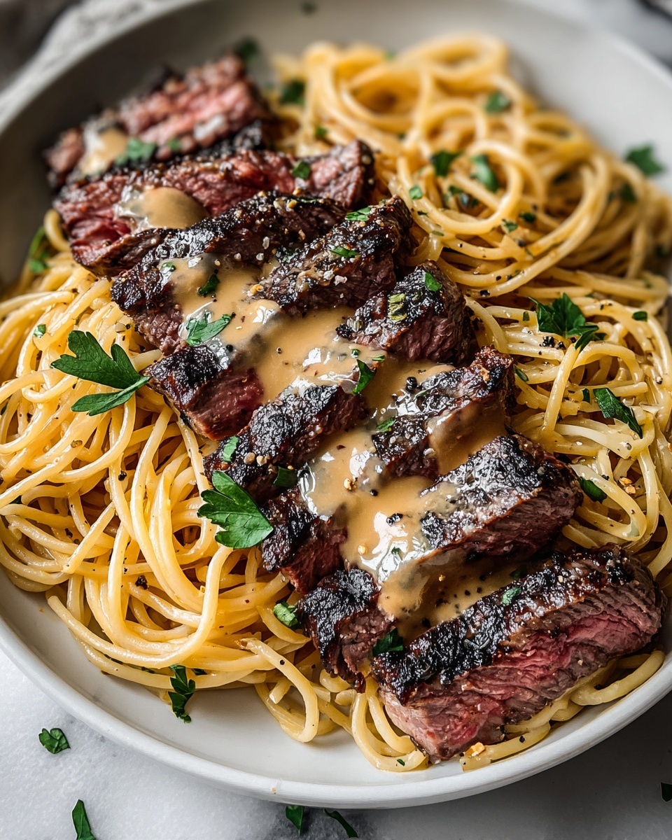 Garlic Butter Steak Lightning Noodles Recipe - Recipe Image