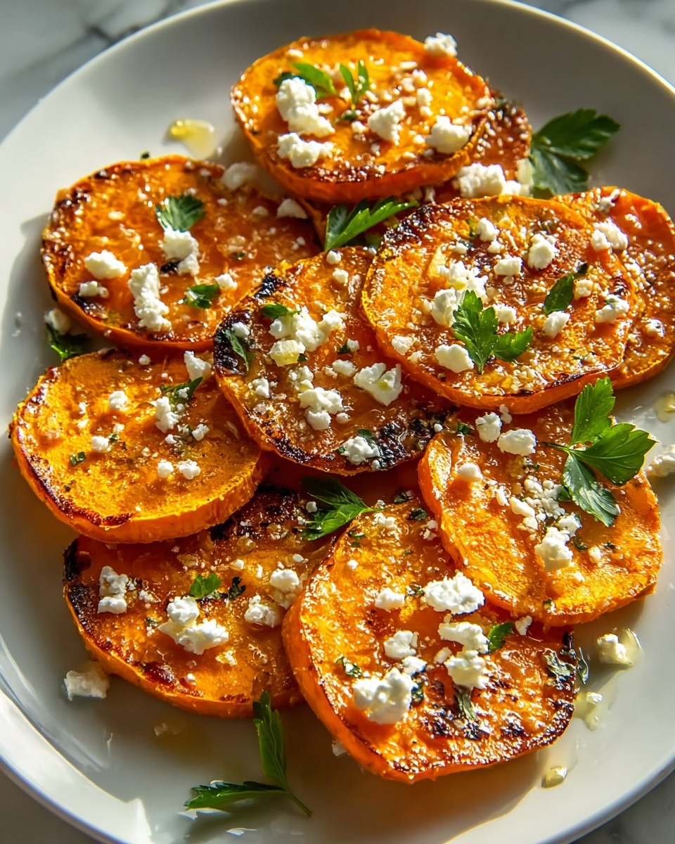 Roasted Sweet Potato Rounds with Honey Feta Recipe - Recipe Image