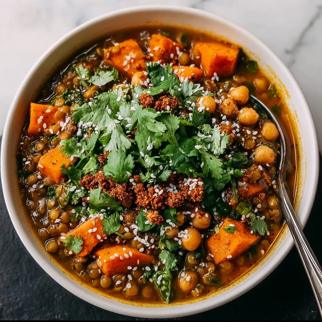 Sweet Potato Lentil Curry with Crispy Sesame Chickpeas Recipe - Recipe Image