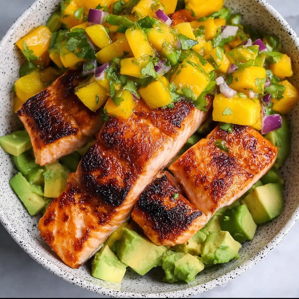 BBQ Salmon with Mango Avocado Salsa Recipe - Recipe Image