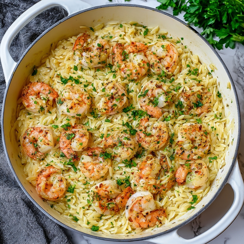 Garlic Butter Shrimp Scampi with Orzo Recipe - Recipe Image