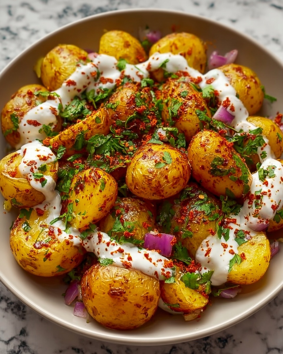 Chaat Masala Potatoes with Yoghurt Recipe - Recipe Image