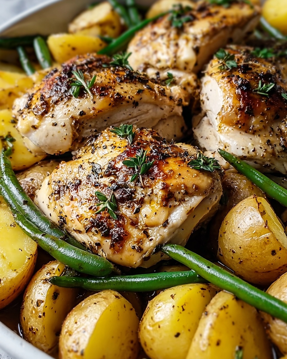 Italian Chicken, Potato, and Green Bean Bake Recipe - Recipe Image