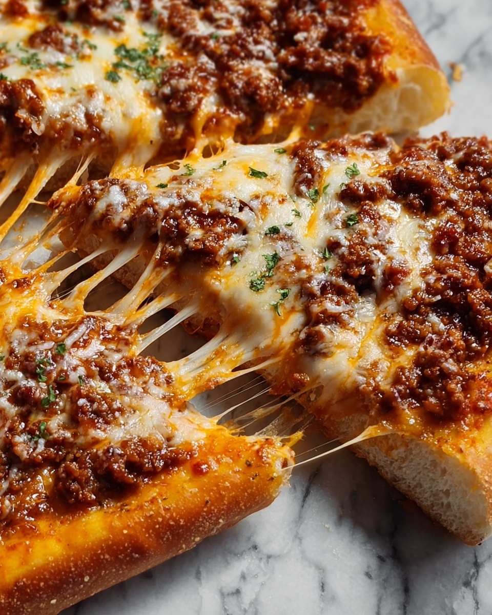 Garlic Bread Cheesy Sloppy Joe Bake Recipe - Recipe Image