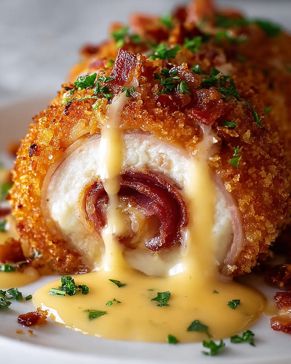 Crispy and Creamy Chicken Cordon Bleu with Dijon Sauce Recipe - Recipe Image