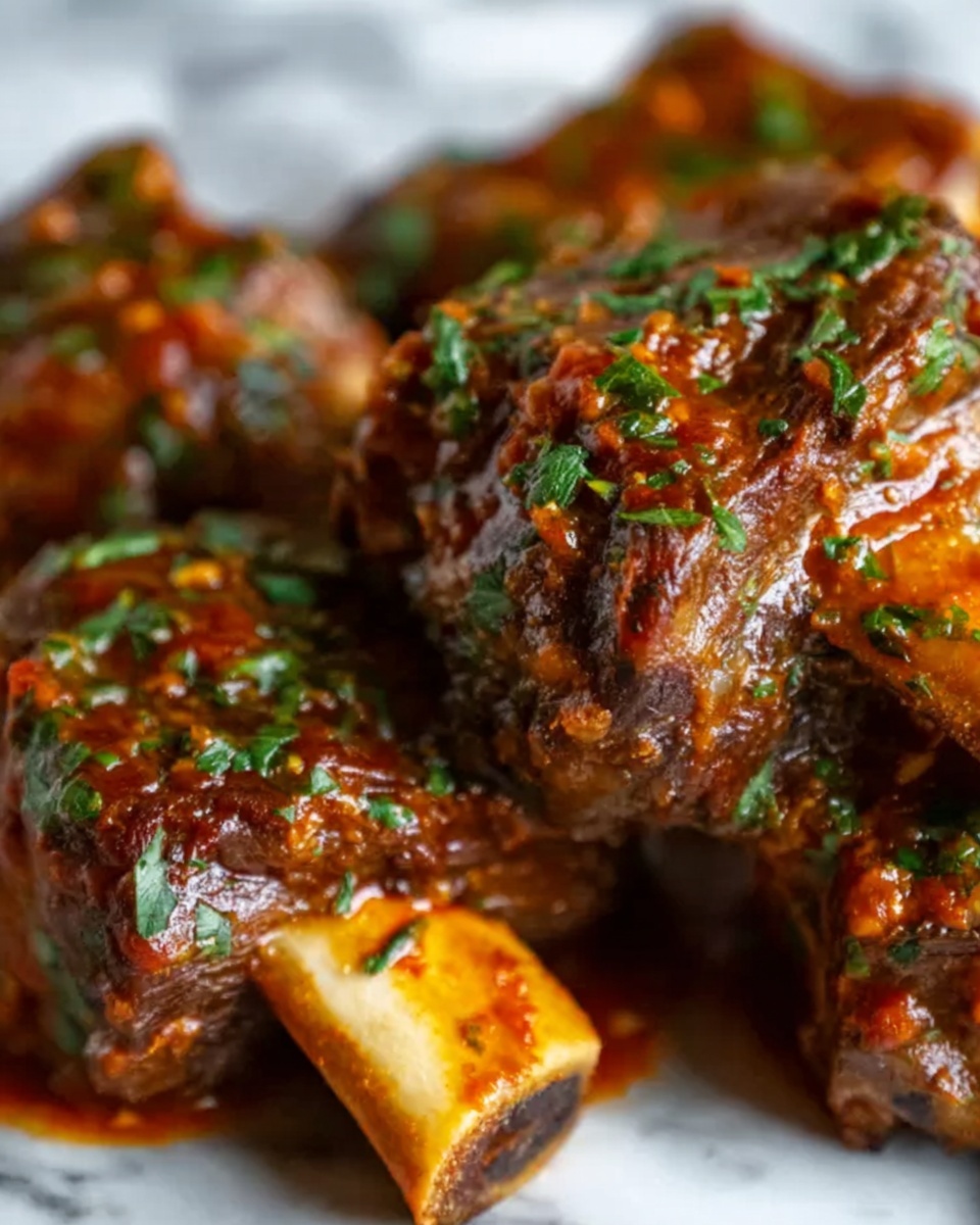 Braised Lamb Shanks in Red Wine and Tomato Broth Recipe - Recipe Image