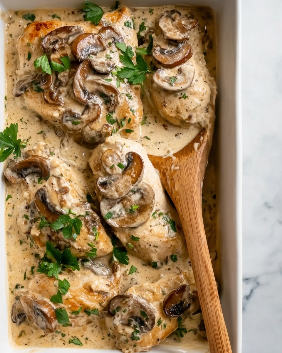 Creamy Chicken Mushroom Casserole Recipe - Recipe Image