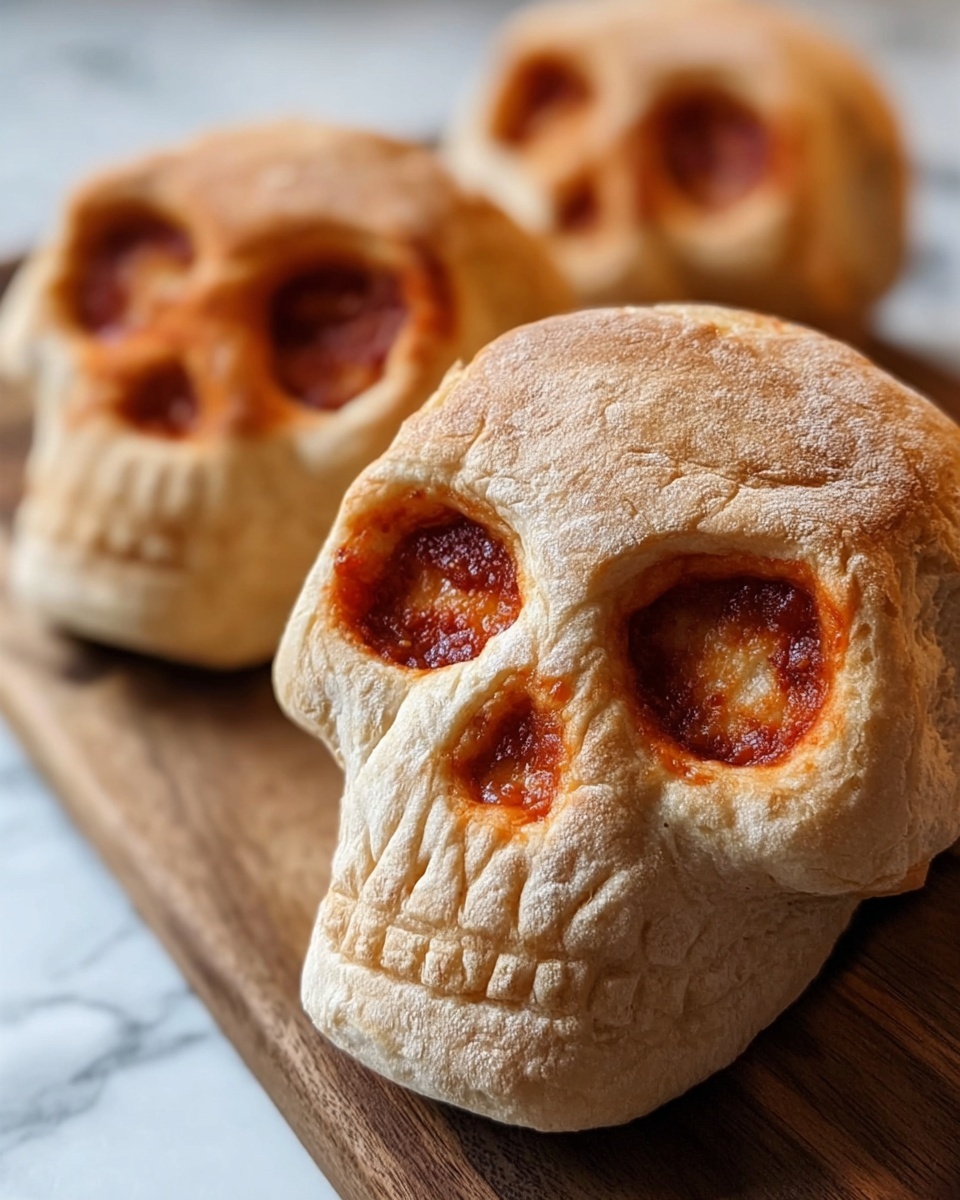 Cheesy Halloween Pizza Skulls Recipe - Recipe Image