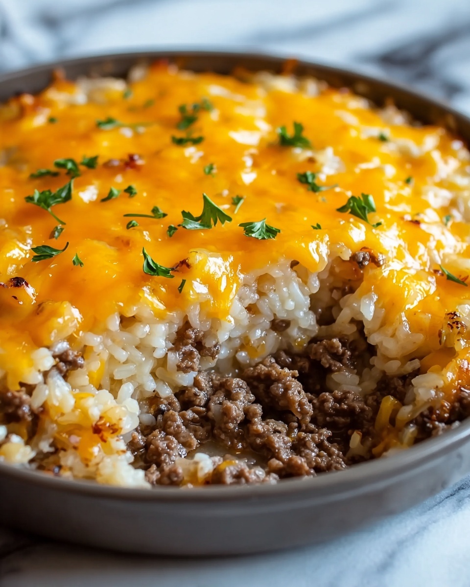 Cheesy Ground Beef and Rice Casserole Recipe - Recipe Image