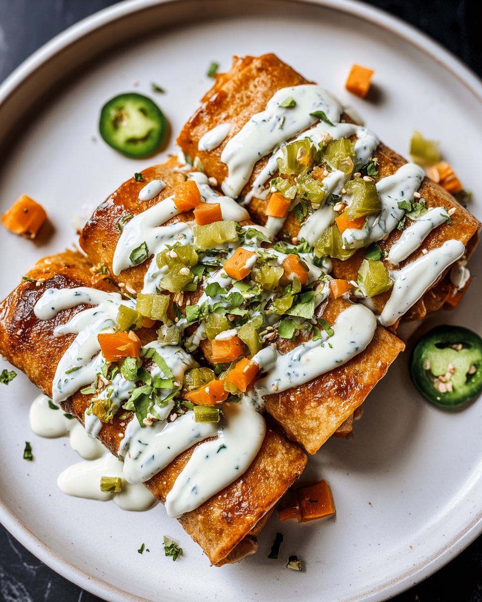 Cheesy Pumpkin Taquitos with Roasted Jalapeño Pepita Crema Recipe - Recipe Image