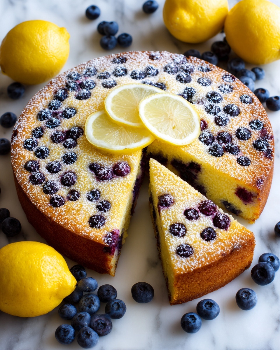 Easy Vegan Lemon Blueberry Cake Recipe - Recipe Image
