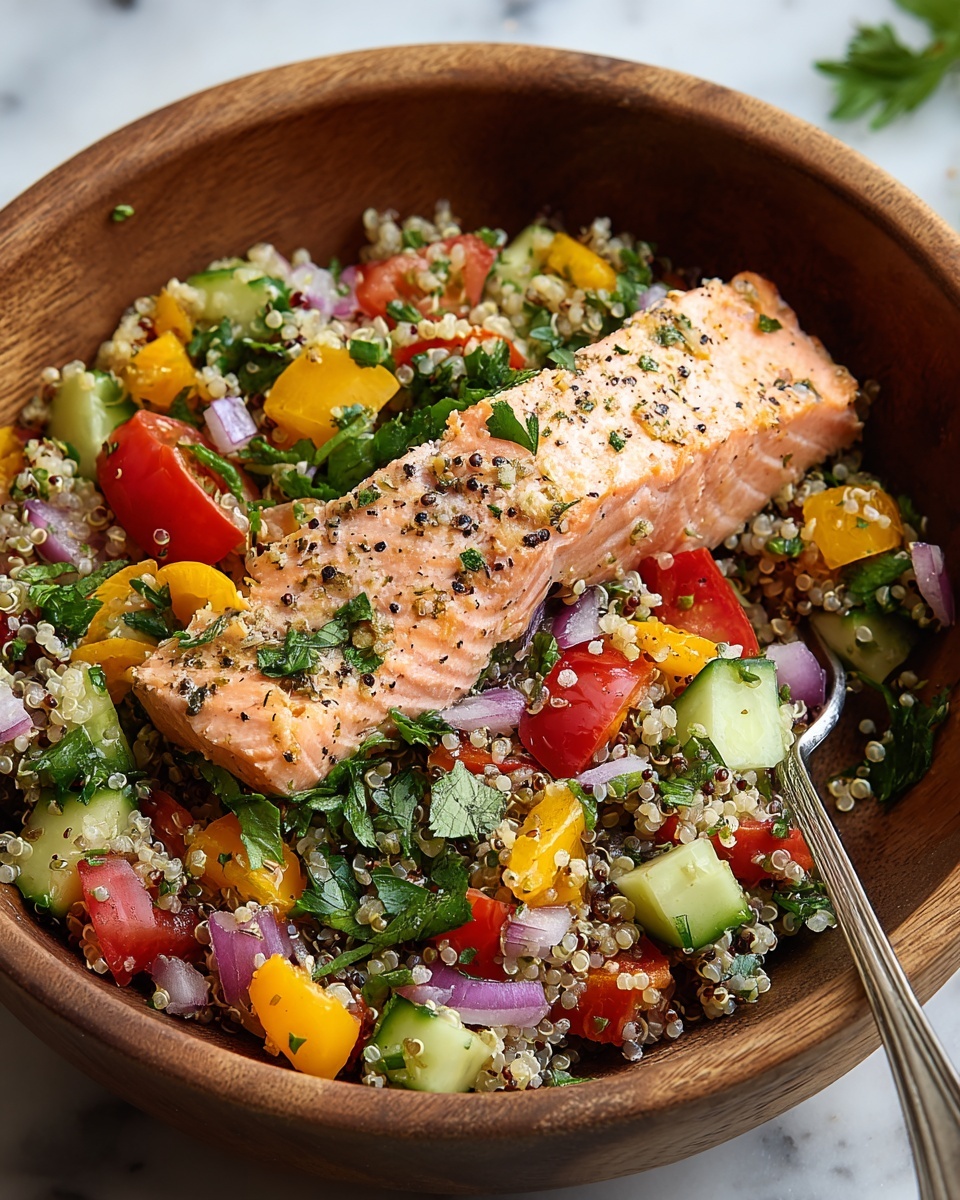 Greek Salmon Quinoa Salad Recipe - Recipe Image