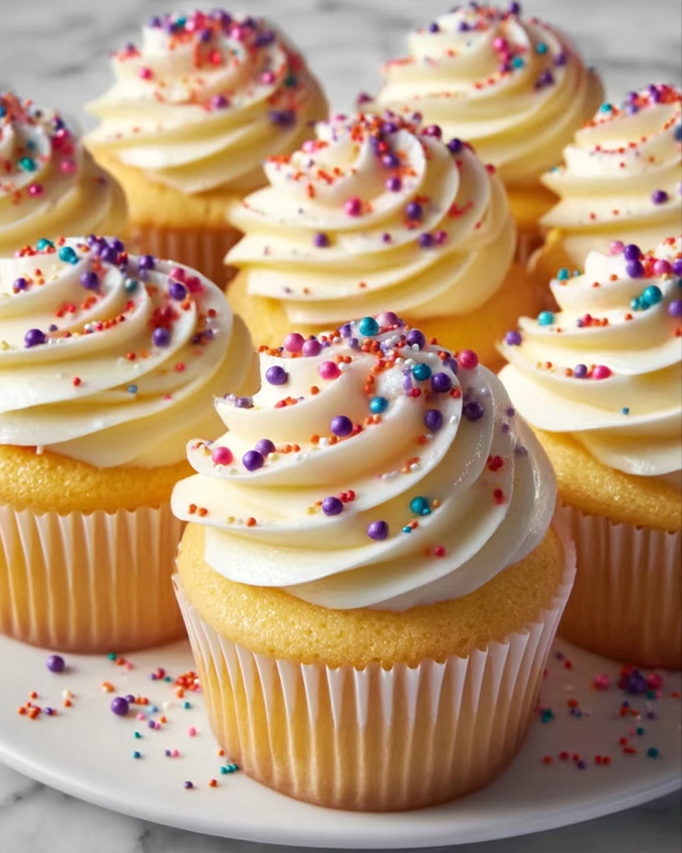 Homemade Classic Vanilla Cupcakes with Buttercream Frosting Recipe - Recipe Image