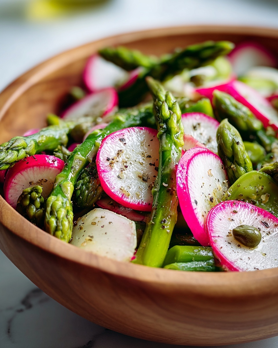 Asparagus and Radish Salad with Caper Vinaigrette Recipe - Recipe Image