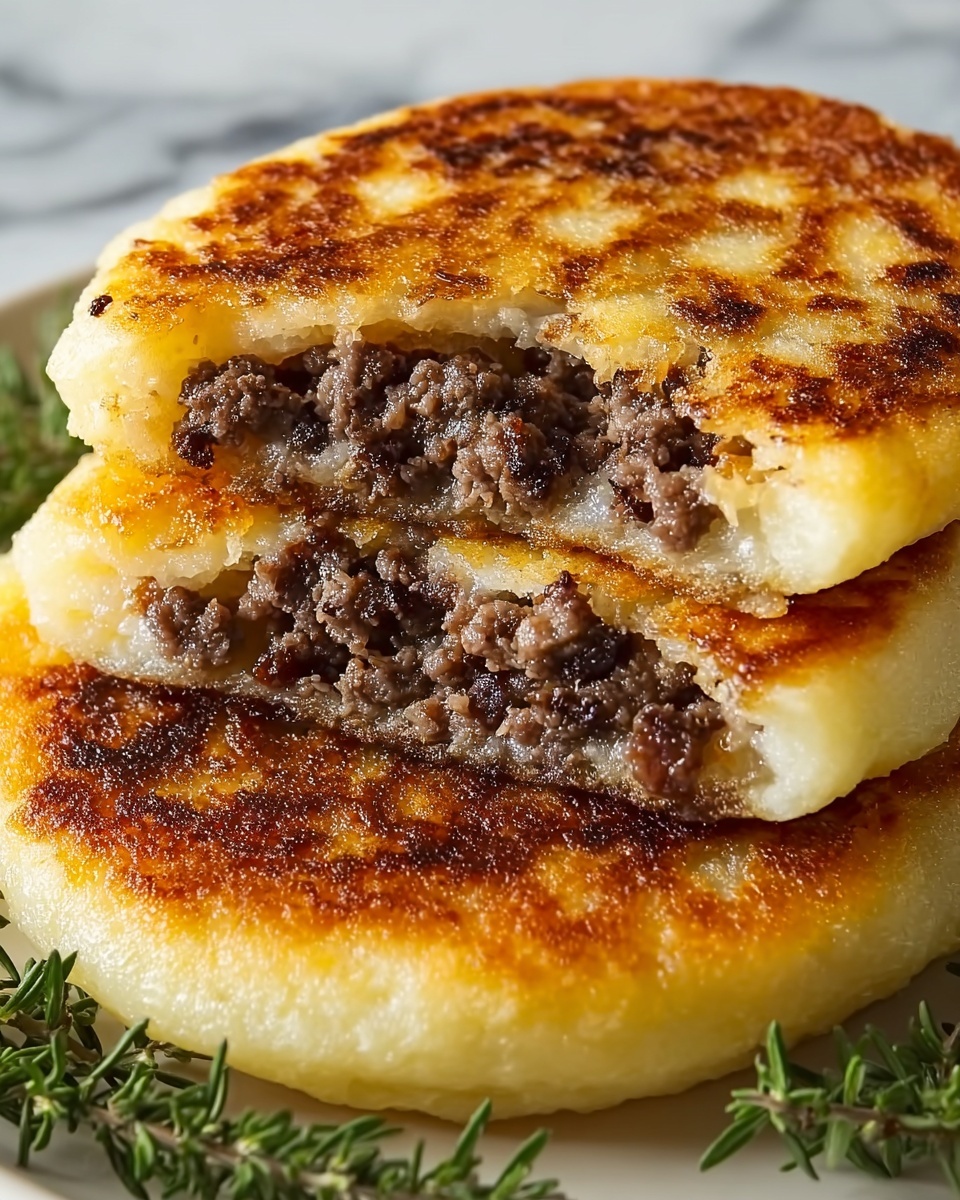 Potato Pancakes with Savory Beef and Cheese Recipe - Recipe Image