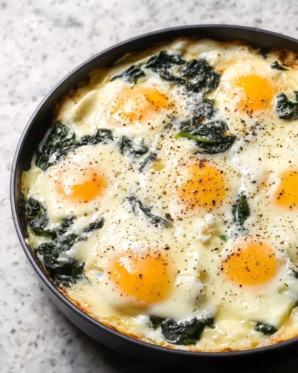 Baked Eggs Florentine Recipe - Recipe Image