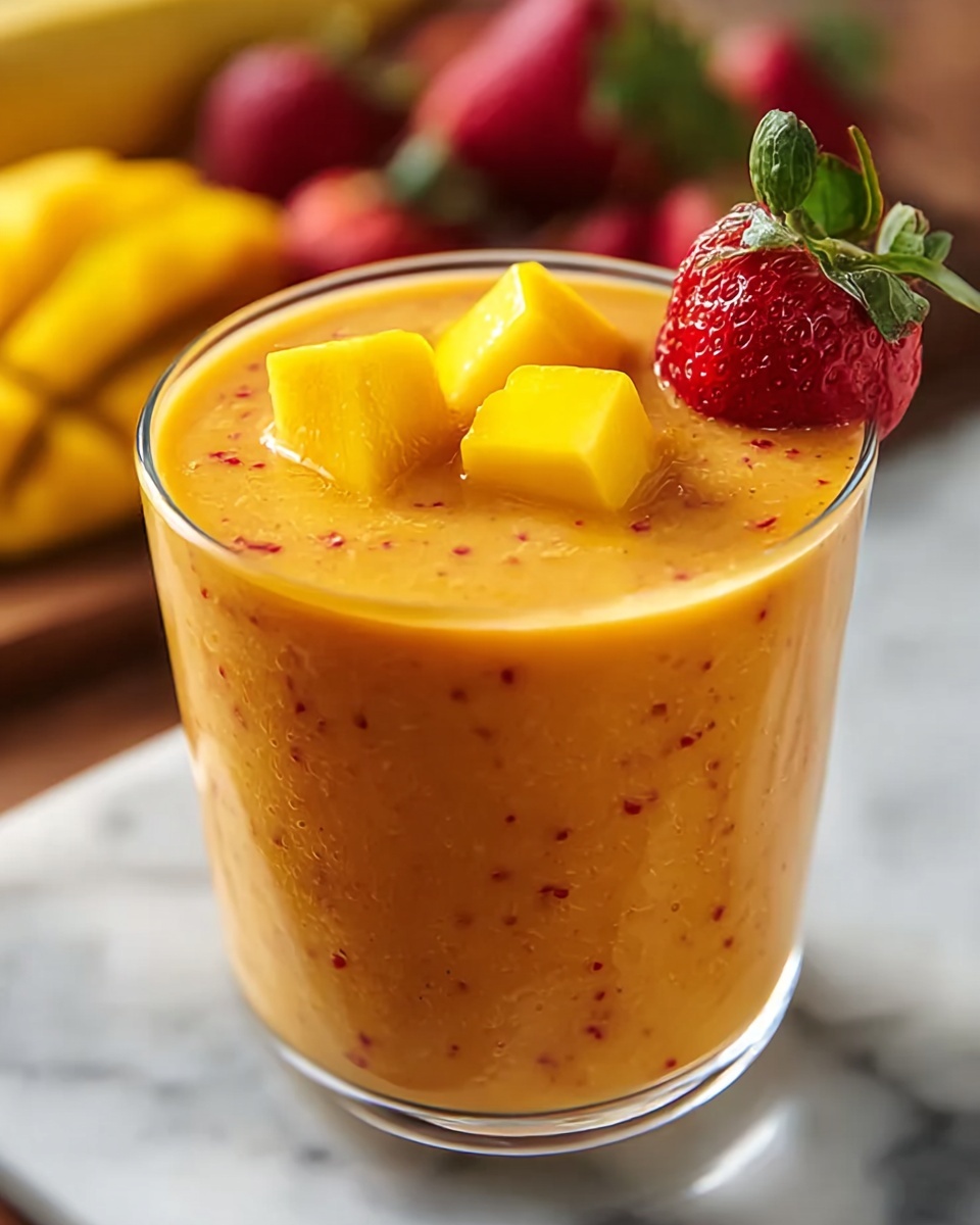 Tropical Strawberry Mango Smoothie Recipe - Recipe Image