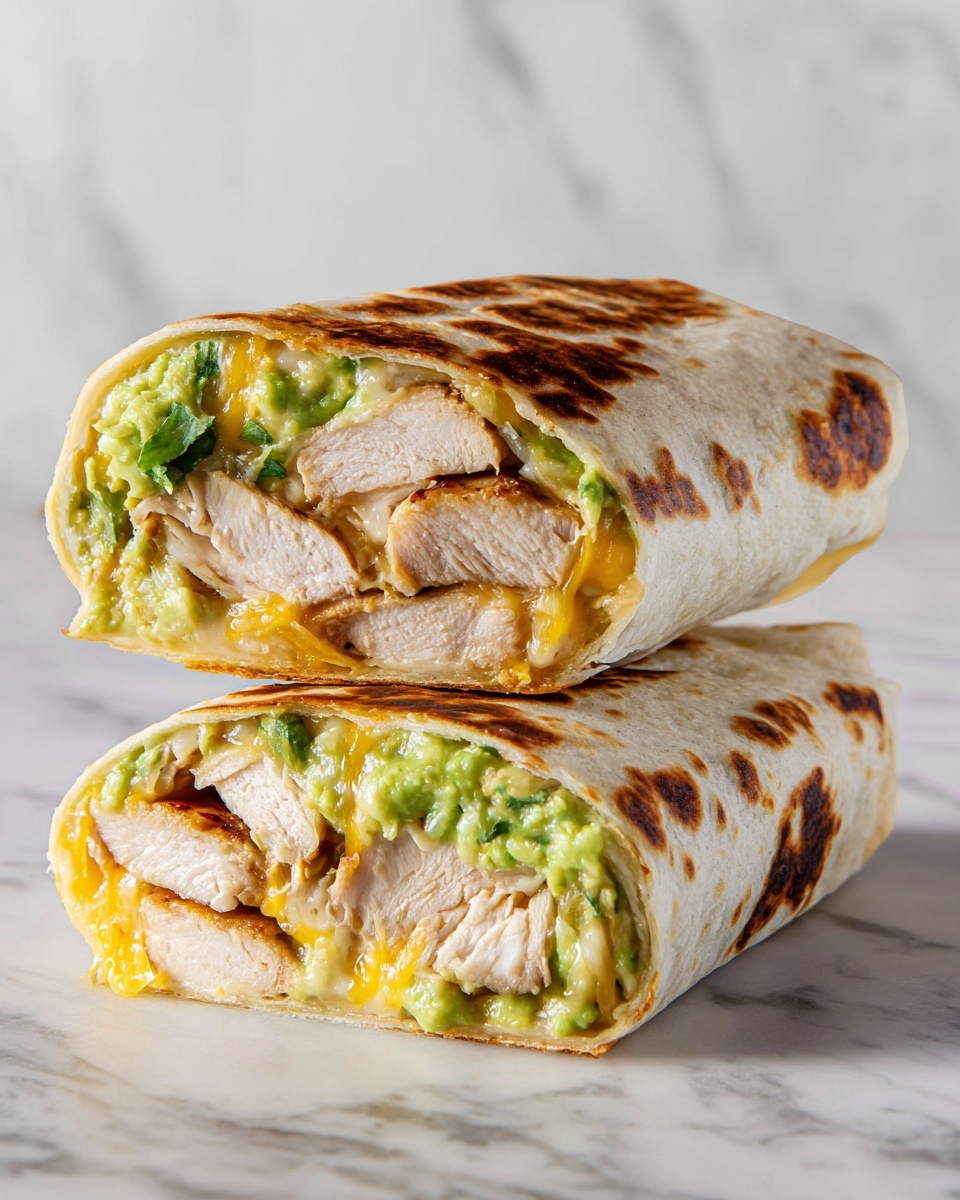 Spicy Cheesy Garlic Chicken & Avocado Wraps Recipe - Recipe Image